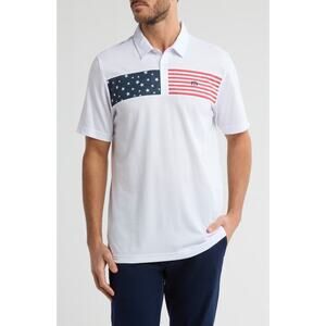 Travis Mathew White USA Flag Sea to Sea 2.0 America Graphic Polo XXL Golf